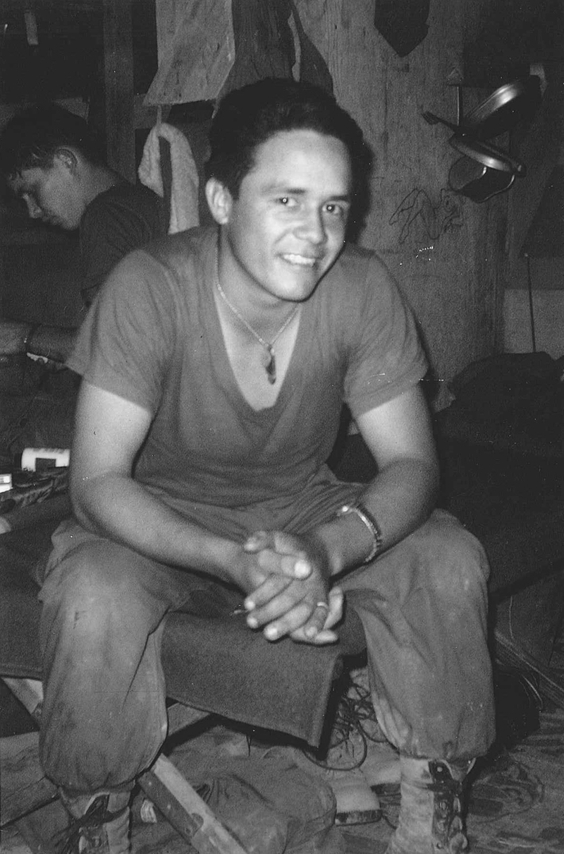 Lance Corporal Larry Soliz (WIA April 1968) – photo taken in our squad tent at An Loc in December 1967