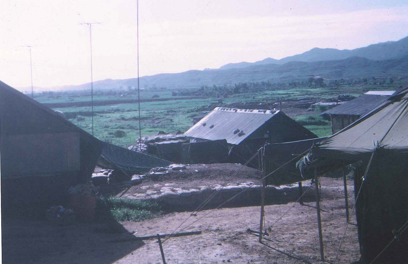 View of An Hoa Basin and mountains east of base camp – photo taken in September 1968