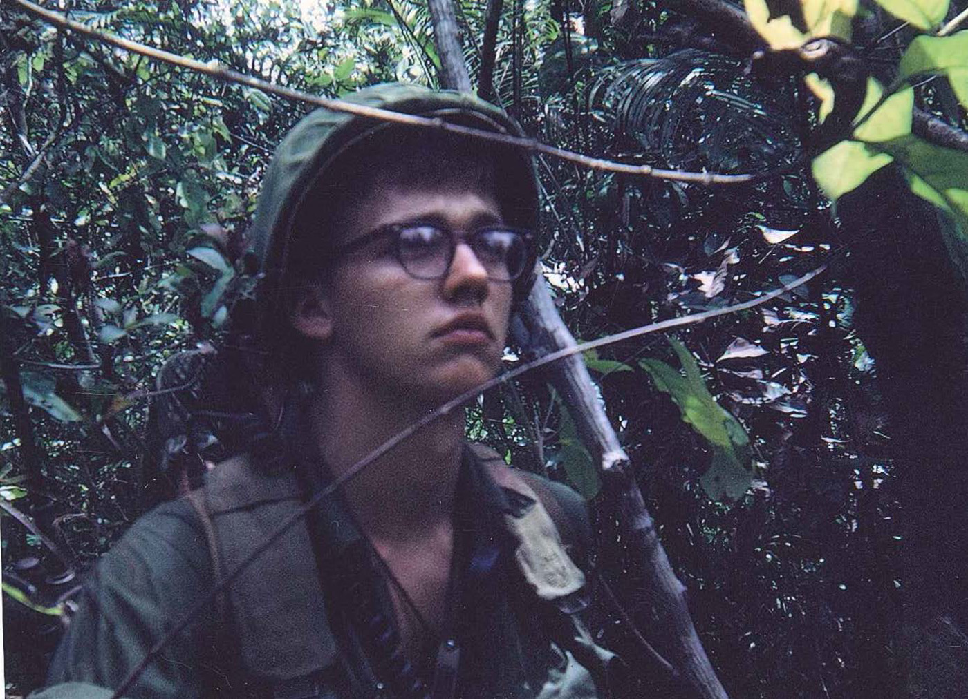Author – on patrol in mountain canopy near Hill 90 - photo taken in February 1968
